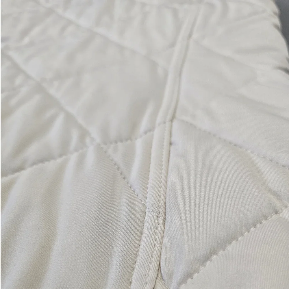 Lauren Ralph Lauren Quilted Vest Womens L Cream Snap Zip Lightweight Jacket